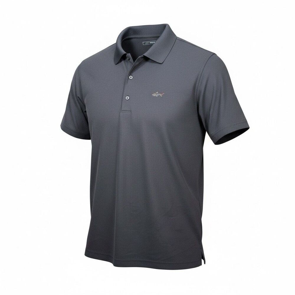 Greg Norman Polo Shirt Gray Shark Logo Performance Golf Mens XL